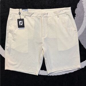 FootJoy FJ Golf Shorts Mens W42 Performance Seersucker Beige Retail $95 BNWT